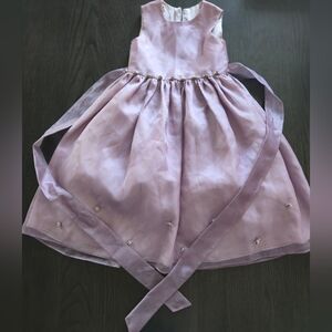 Girl's Formal Purple Dress With 3D Flowers